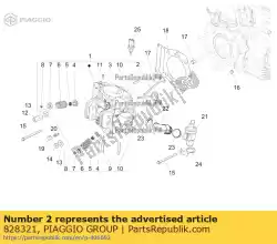 Ici, vous pouvez commander le la soupape d'échappement auprès de Piaggio Group , avec le numéro de pièce 828321: