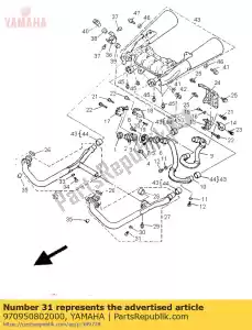 yamaha 970950802000 boulon, hexagone - La partie au fond