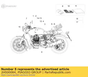 Piaggio Group 2H000084 naklejka na panel boczny prawy - Dół