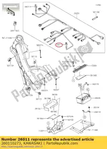 kawasaki 260110273 fio-chumbo kx450eaf - Lado inferior