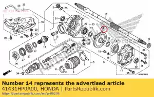 Honda 41431HP0A00 engrenagem, rr. anel (41t) - Lado inferior