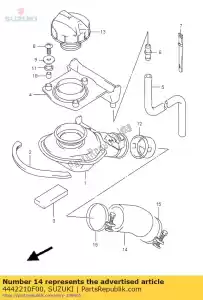 Suzuki 4442210F00 hose,fuel tank - Bottom side