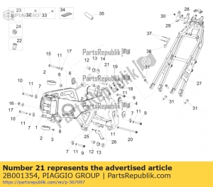 aprilia 2B001354 support moteur arrière - Côté gauche