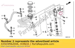 connector, hoofdcilinder van Honda, met onderdeel nummer 43503MB2006, bestel je hier online: