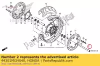44301MGH640, Honda, Essieu, fr. roue honda  vfr 1200 2012 2013 2017, Nouveau