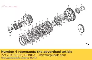 Honda 22120KCR000 centro, embreagem - Lado inferior