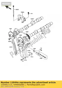 Kawasaki 120441113 válvula de árvore de cames, escape - Lado inferior