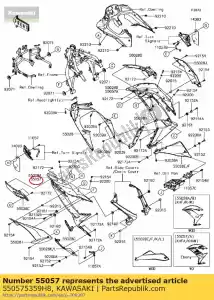 kawasaki 550575359H8 01 capot,côté,gauche,ébène - La partie au fond