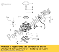 CM140204, Aprilia, pin cónico, Nuevo