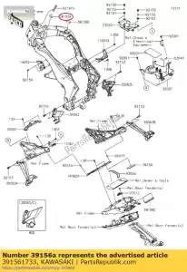 Kawasaki 391561733 pad, frm, lh - Lado inferior