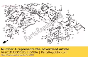 Honda 64201MAJG50ZD ensemble de capot, l. supérieur (wl) * - La partie au fond