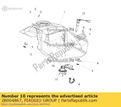 Here you can order the fuel pump from Piaggio Group, with part number 2B004867: