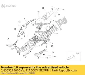 Piaggio Group 2H003273000NV lh rear fairing, black competition - Bottom side