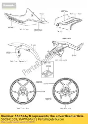 Here you can order the mark,step,rh ex650eds from Kawasaki, with part number 560541069: