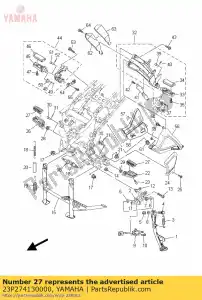 yamaha 23P274130000 cover, footrest - Bottom side