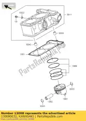 Aquí puede pedir juego de anillos-piston ex250k8f de Kawasaki , con el número de pieza 130080032: