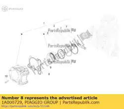 Tutaj możesz zamówić uszczelka skrzyni korbowej / cylindra 0,4 mm od Piaggio Group , z numerem części 1A000729: