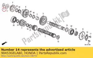 Honda 90453GELA80 rondelle, poussée13,5 - La partie au fond