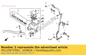 honda 45125KTF891 tuyau comp. a, fr. frein - La partie au fond