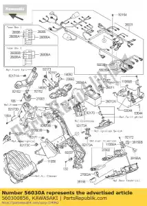 kawasaki 560300856 etiqueta, caixa de fusíveis 2 zr1000fef - Lado inferior