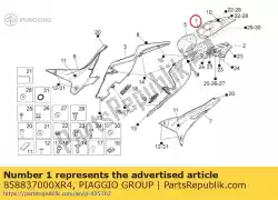 Ici, vous pouvez commander le housse de selle. Rouge fluo auprès de Piaggio Group , avec le numéro de pièce 858837000XR4: