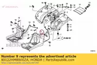 80122HM8B00ZA, Honda, guarda-lamas, l. centro * nh1 * preto honda  250 2017 2018 2019 2020, Novo