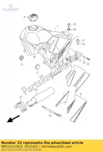 suzuki 0831931063 nut - Bottom side