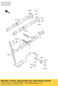 kawasaki 131071226 eje zx400-h2 - Lado inferior