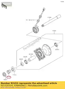 Kawasaki 921520324 collar, eje fr, l = 27.5 - Lado inferior