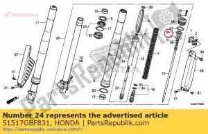 Honda 51517GBF831 borracha, rolha - Lado inferior