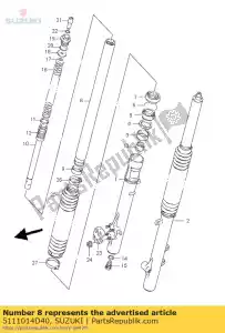 suzuki 5111014D40 buis, binnen - Onderkant