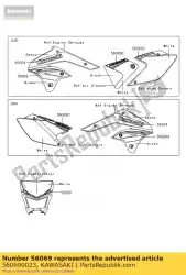 Here you can order the pattern,shroud,lh klx450aaf from Kawasaki, with part number 560690023: