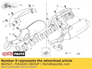 aprilia 860567 exhaust pipe protection - Bottom side