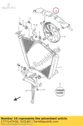 Ici, vous pouvez commander le bouclier, radiateur auprès de Suzuki , avec le numéro de pièce 1777147H00: