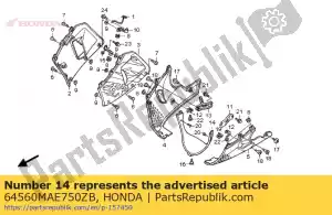 Honda 64560MAE750ZB capuz, parte inferior interna * r127 * - Lado inferior