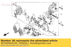 Here you can order the bolt, flange socket, 6x25 from Honda, with part number 90106MAJG40: