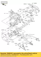 360010141660, Kawasaki, côté couverture, rh, upp, m.s.bl vn170 kawasaki vn vulcan 1700 2014 2015 2016, Nouveau