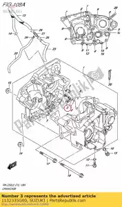 Suzuki 1132335G00 tapón, crankca - Lado inferior