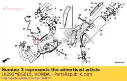 Aqui você pode pedir o embalagem, protetor em Honda , com o número da peça 18292MBG610: