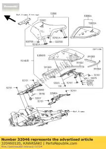 Kawasaki 320460120 assento do suporte zr1000b7f - Lado inferior