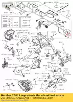 260110858, Kawasaki, cable conductor, diag bx250aef kawasaki  ninja z 230 250 2015 2016 2020 2021, Nuevo