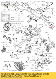 kawasaki 260110858 wire-lead,diag bx250aef - Bottom side