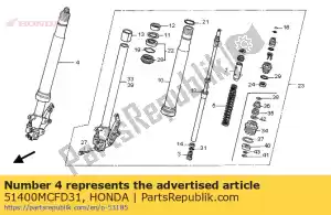 Honda 51400MCFD31 fourche assy, ??r avant - La partie au fond