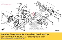 Aquí puede pedir placa, cambio de tapa de Honda , con el número de pieza 11633MW4000: