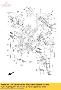 yamaha 920170502000 perno, cabeza de botón - Lado inferior