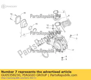 Piaggio Group GU05358230 abrazadera de la manguera - Lado inferior