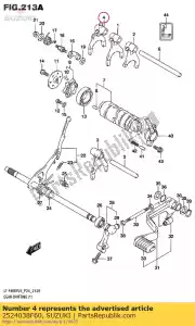 suzuki 2524038F60 fourche, changement de vitesse - La partie au fond