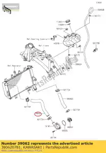 kawasaki 390620781 01 tuyau-refroidissement,thermo.-radi - La partie au fond