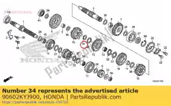 Aqui você pode pedir o anel de retenção, externo, 25 mm em Honda , com o número da peça 90602KYJ900: