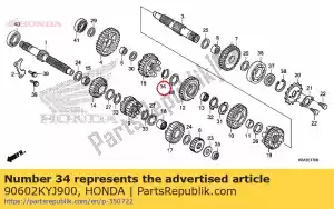 Honda 90602KYJ900 anel de retenção, externo, 25 mm - Lado inferior